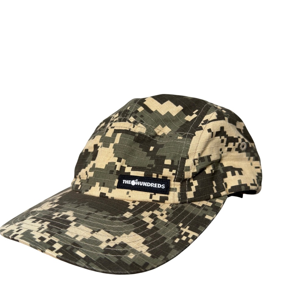 The Hundreds 5 Panel Hat Mens OS Green Digital Camo Ripstop Camper Cap